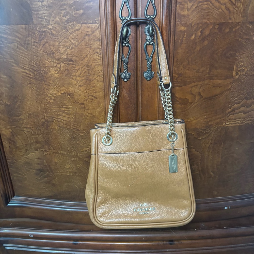 COACH CAMMIE LEATHER CHAIN
BUCKET BAG